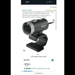 Microsoft LifeCam Cinema 720p HD Webcam - Black